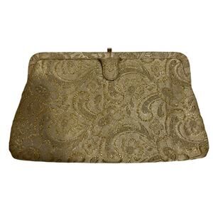 Vintage 1960's Mel Ton Gold Lace Clutch